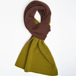 Light Green And Dark Brown Two-Tone Solid Cashmere Neck Warmer>E.Marinella Outlet