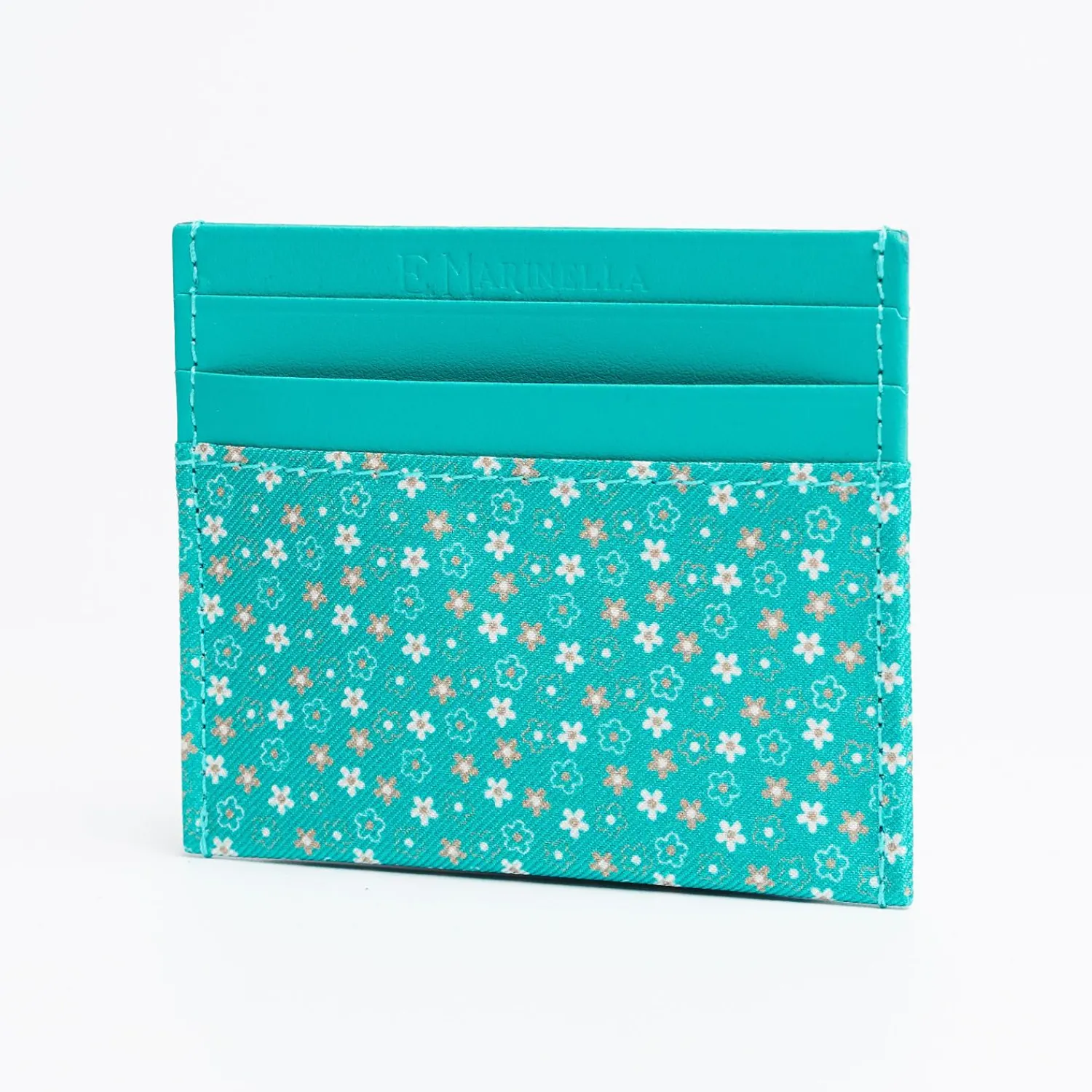 Light Green Leather And Silk Credit Card Holder - 5 Compartments>E.Marinella Best