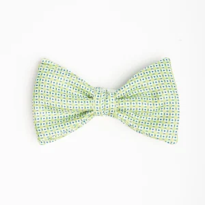 Light Green Pre-Knotted Silk Bowtie - Small Geometric Pattern>E.Marinella Cheap