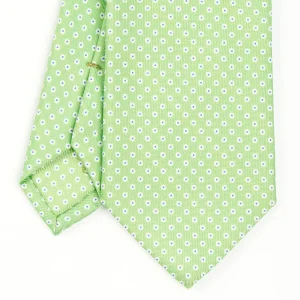 Light Green Sartorial Classic Silk Tie - Small Flower Pattern>E.Marinella Store