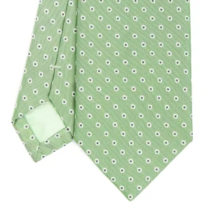 Light Green Sartorial Jacquard Silk Tie - Small Geometric Pattern>E.Marinella Cheap