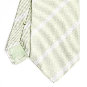Light Green Sartorial Striped Silk Tie>E.Marinella Shop
