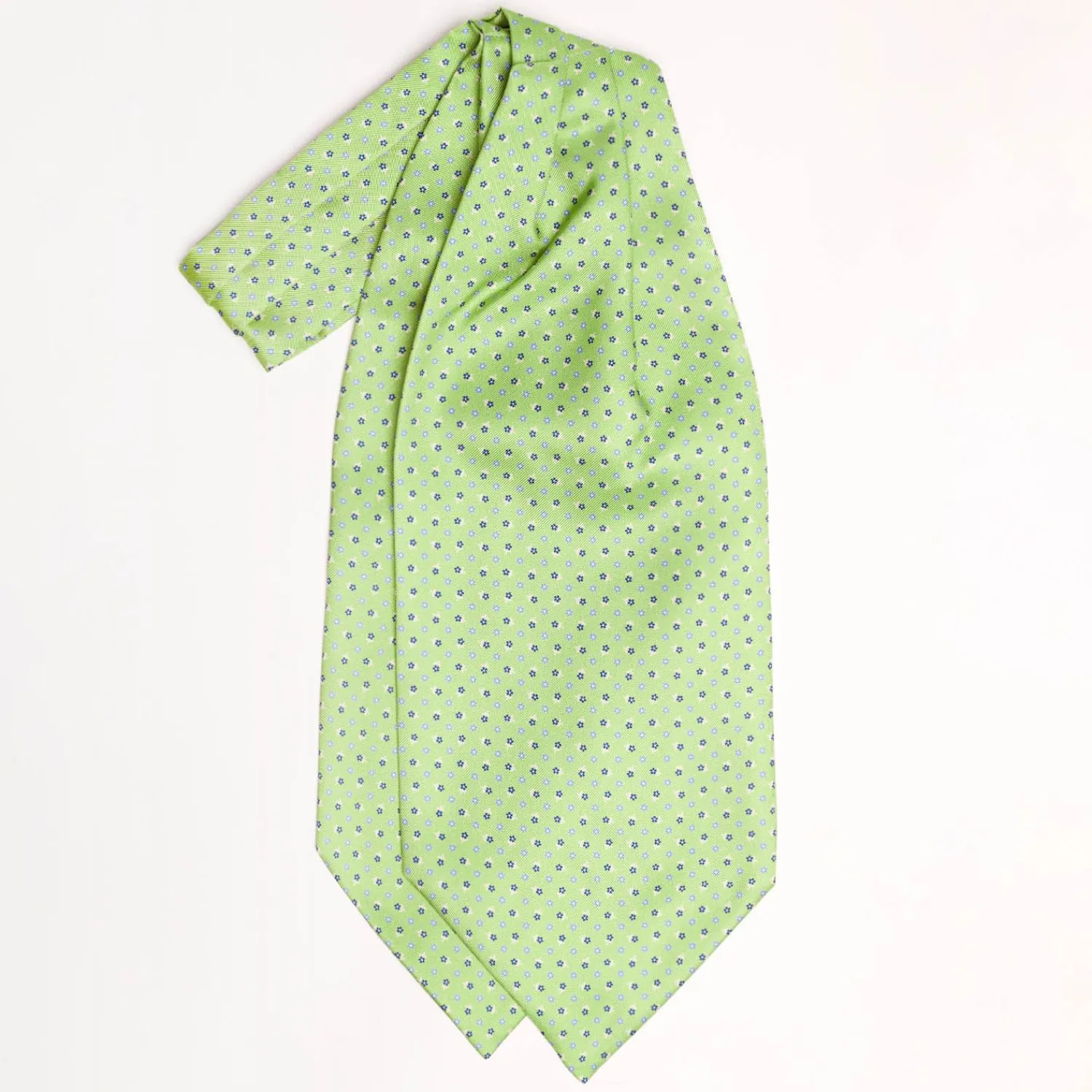 Light Green Silk Ascot Tie - Small Flower Designs>E.Marinella Best Sale