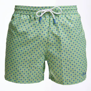 Light Green Swim Short - Small Flower Pattern>E.Marinella New