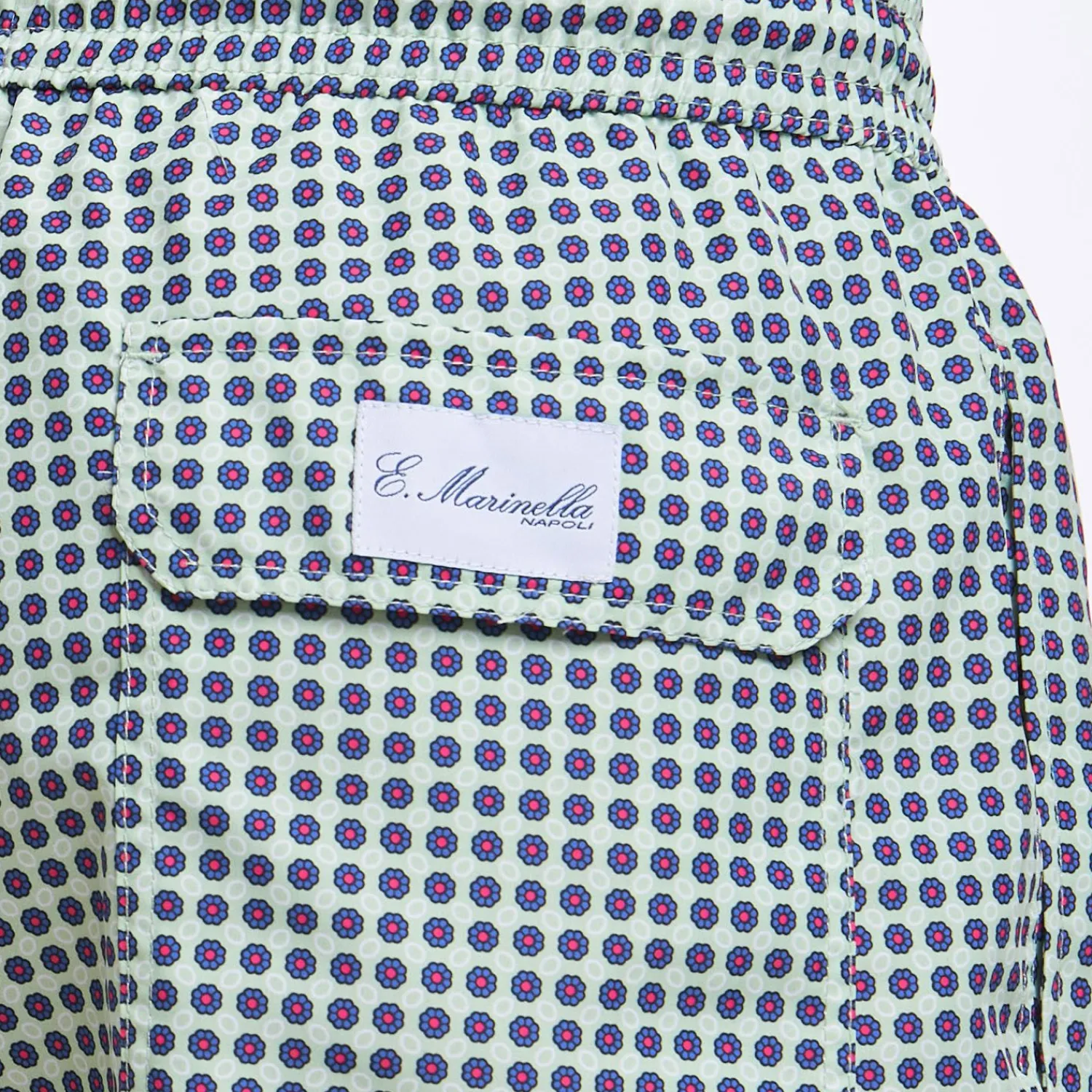 Light Green Swim Short - Small Flower Pattern>E.Marinella Discount