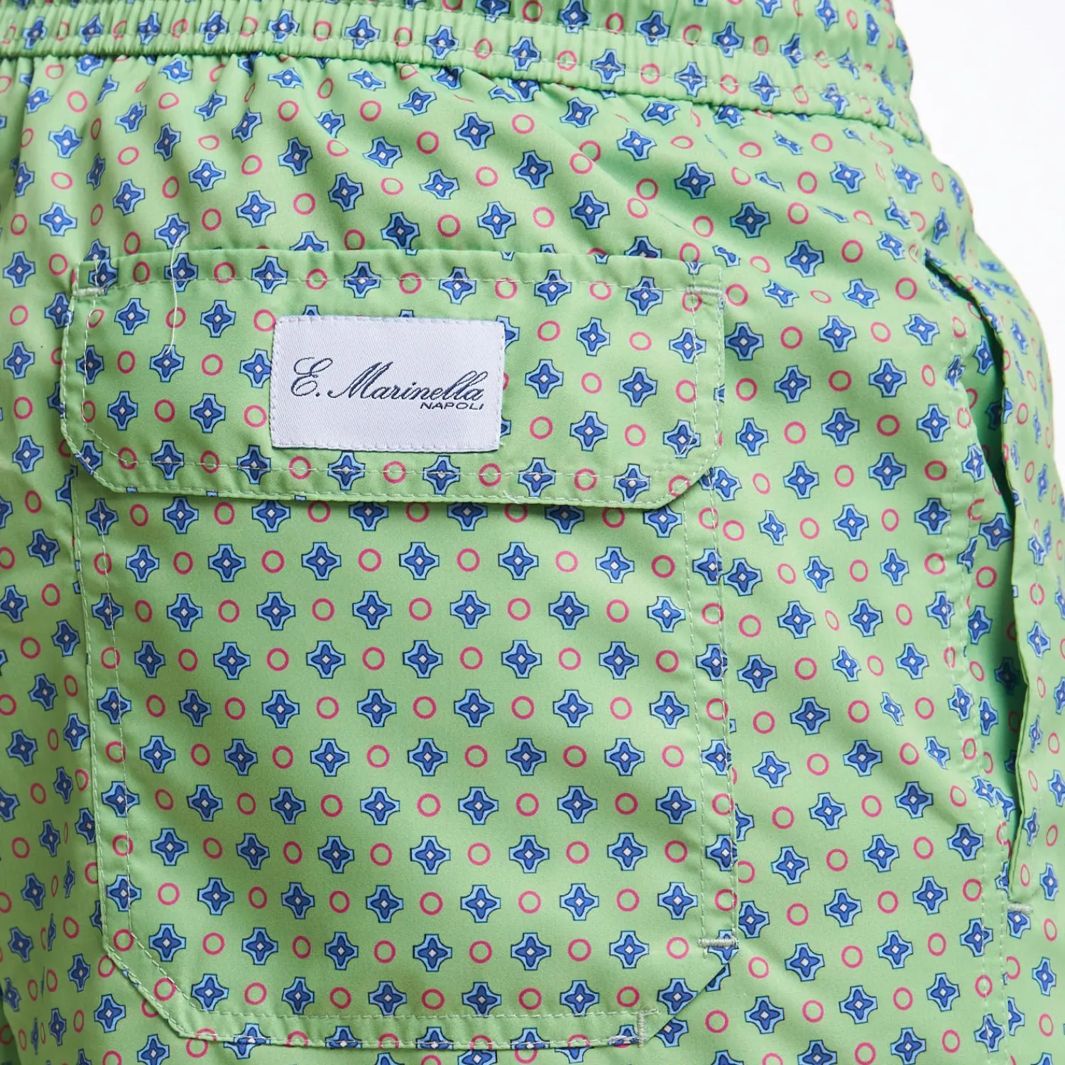 Light Green Swim Short - Small Flower Pattern>E.Marinella New