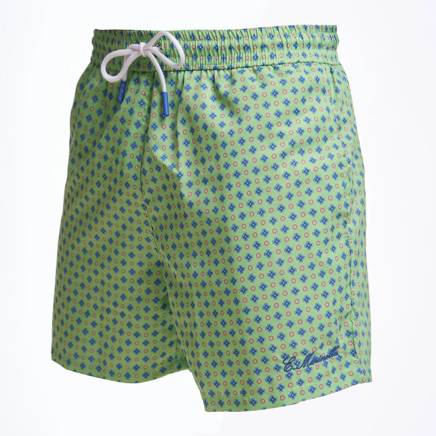 Light Green Swim Short - Small Flower Pattern>E.Marinella New