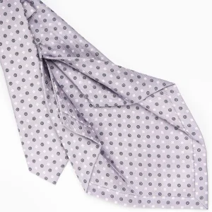 Light Grey 5 Fold Sartorial Silk Tie - Small Flower Pattern>E.Marinella Discount
