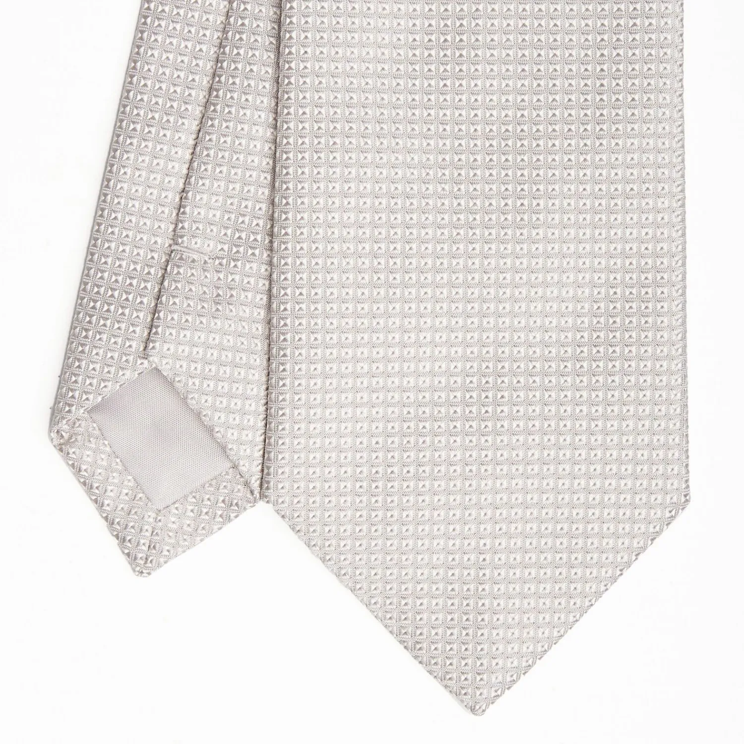 Light Grey Ceremonial Jacquard Silk Tie>E.Marinella Flash Sale