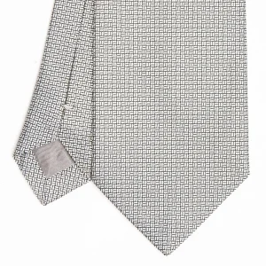 Light Grey Ceremonial Jacquard Silk Tie - Small Geometric Pattern>E.Marinella Best