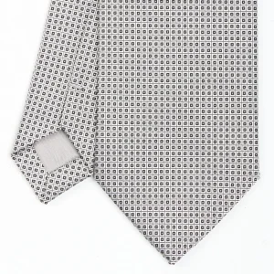 Light Grey Ceremonial Jacquard Silk Tie - Small Geometric Pattern>E.Marinella Hot