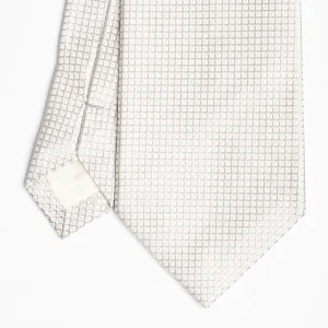 Light Grey Ceremonial Jacquard Silk Tie>E.Marinella Store