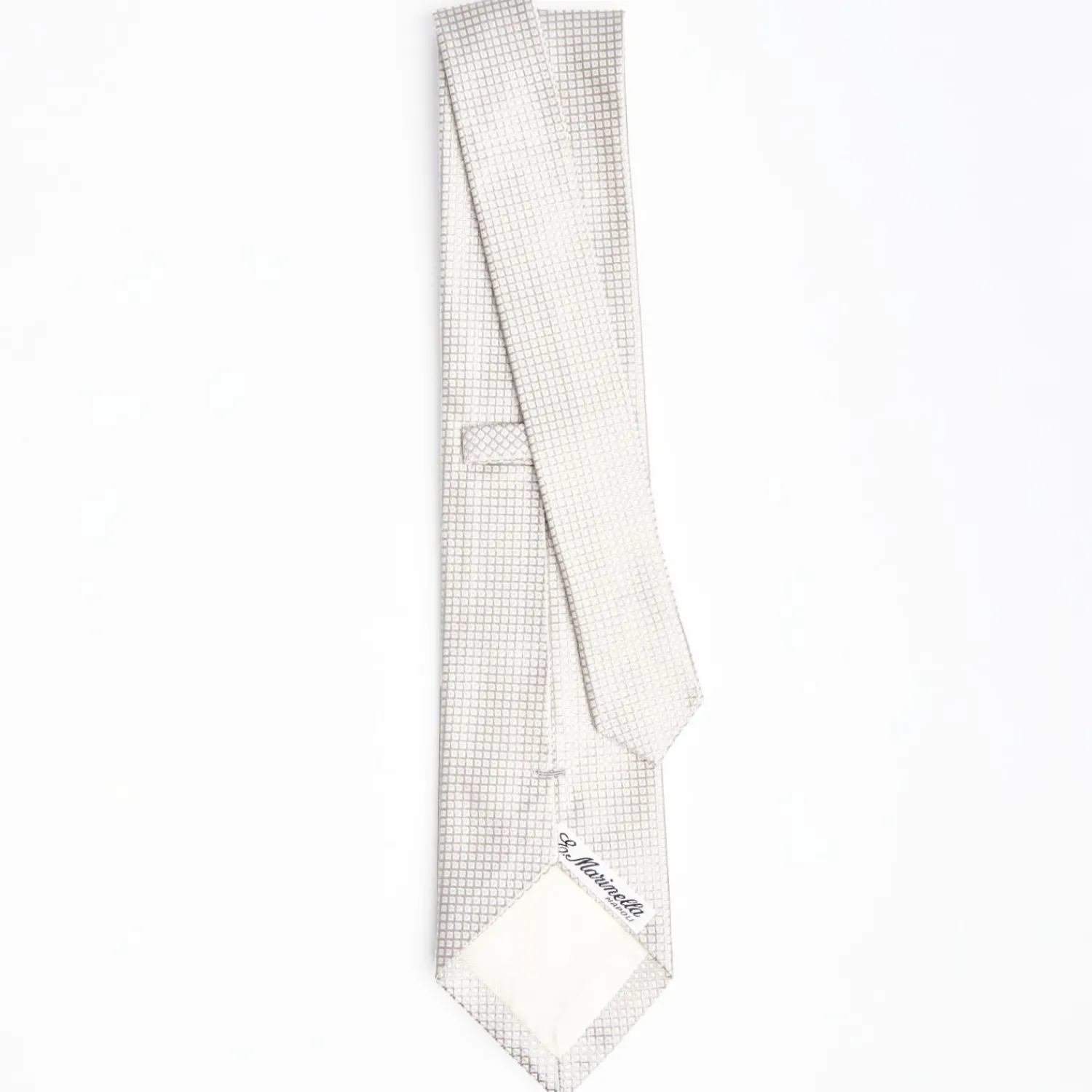 Light Grey Ceremonial Jacquard Silk Tie>E.Marinella Store