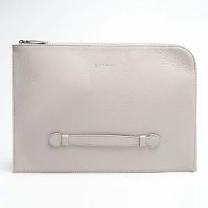Light Grey Leather Portfolio With Strap>E.Marinella Cheap
