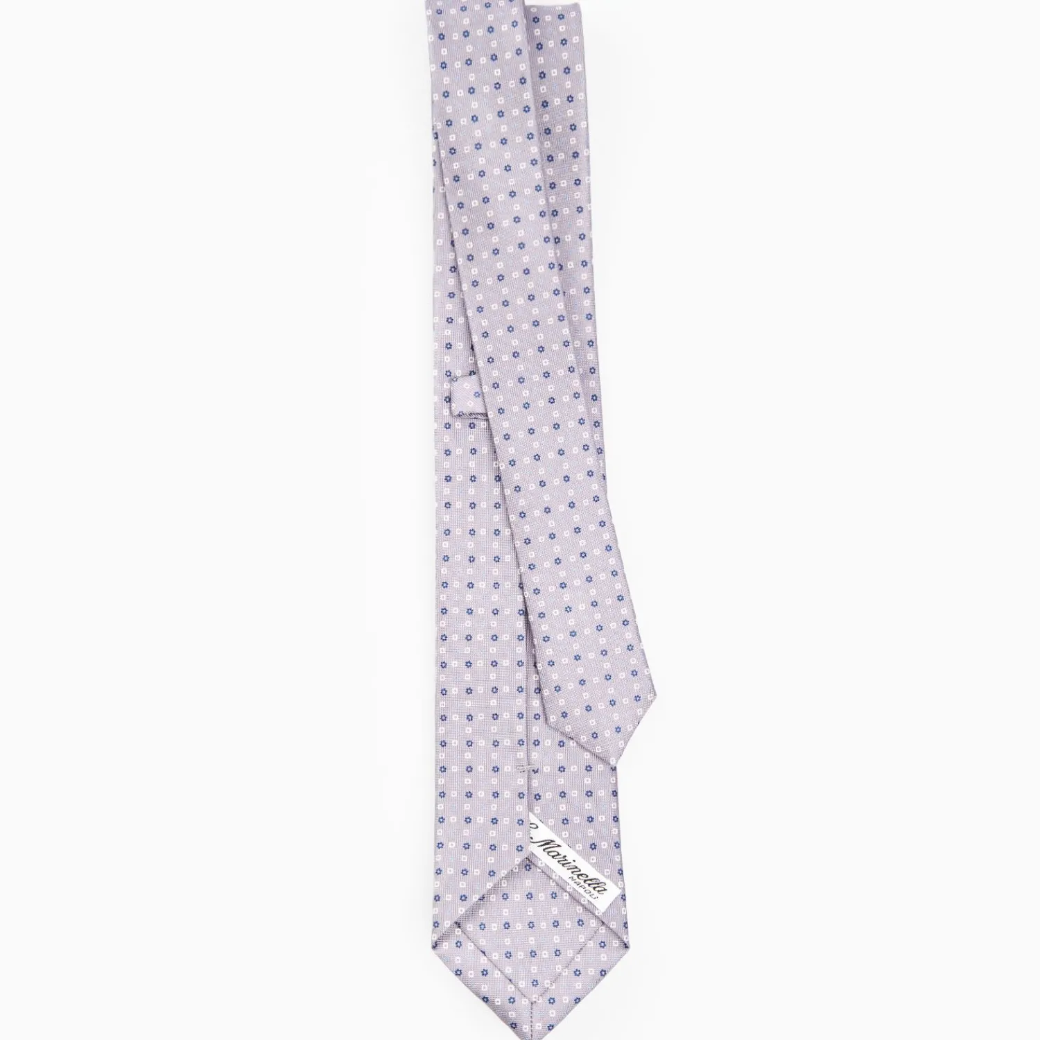 Light Grey Sartorial 7 Cm Silk Tie - Small Flower Pattern>E.Marinella Discount