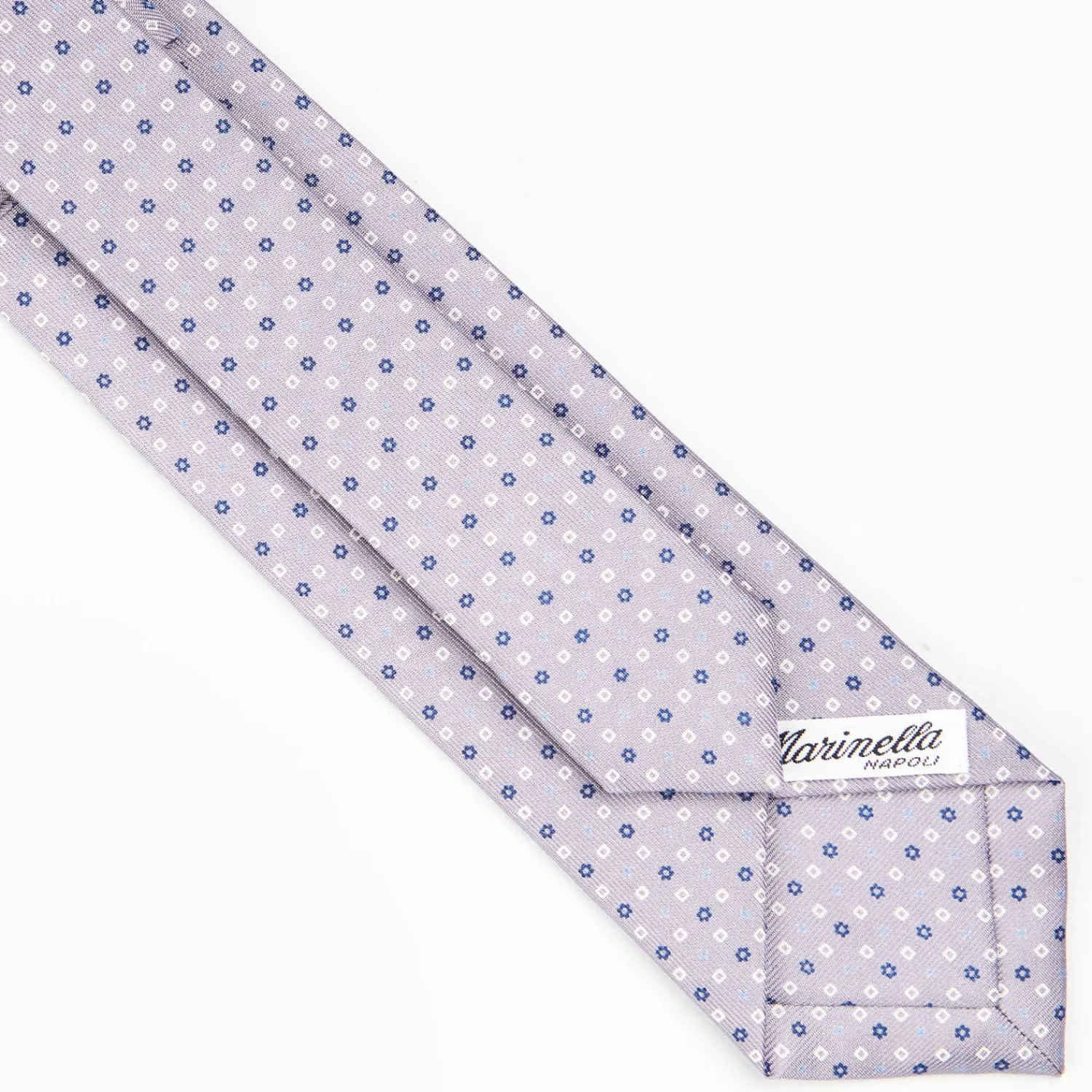 Light Grey Sartorial 7 Cm Silk Tie - Small Flower Pattern>E.Marinella Discount