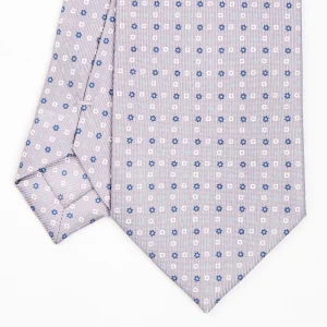 Light Grey Sartorial Classic Silk Tie - Small Flower Pattern>E.Marinella Hot