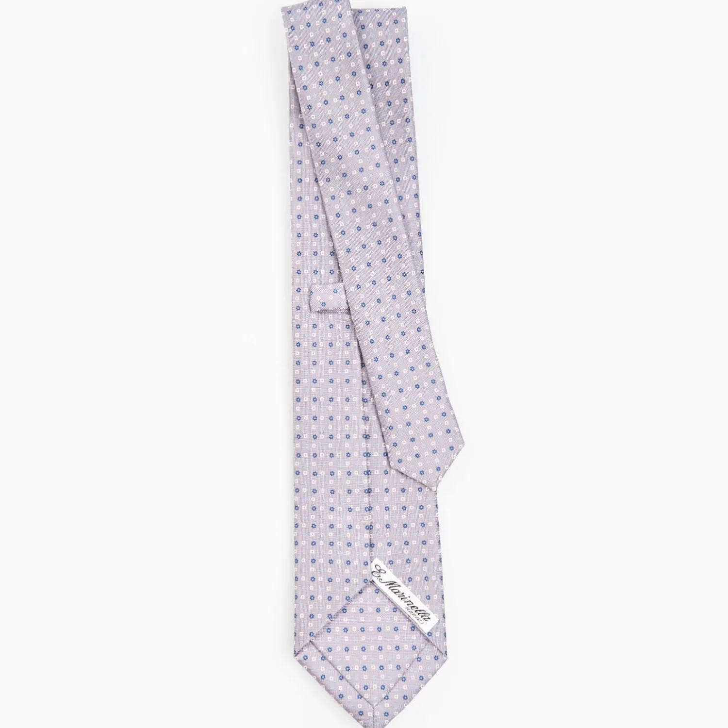 Light Grey Sartorial Classic Silk Tie - Small Flower Pattern>E.Marinella Hot