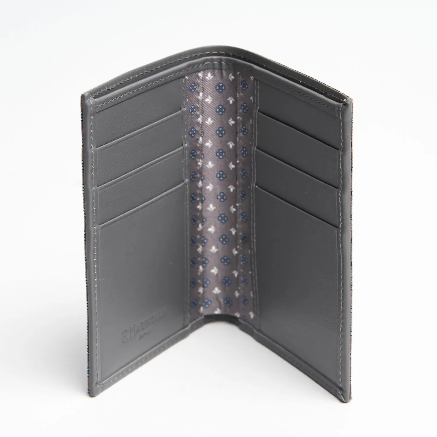 Light Grey Vertical Wallet In Silk And Leather>E.Marinella Hot