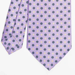 Lilac Sartorial Classic Silk Tie Small Flower Pattern>E.Marinella Cheap
