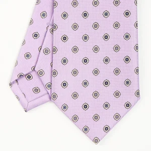 Lilac Sartorial Classic Silk Tie - Large Flower Pattern>E.Marinella Fashion
