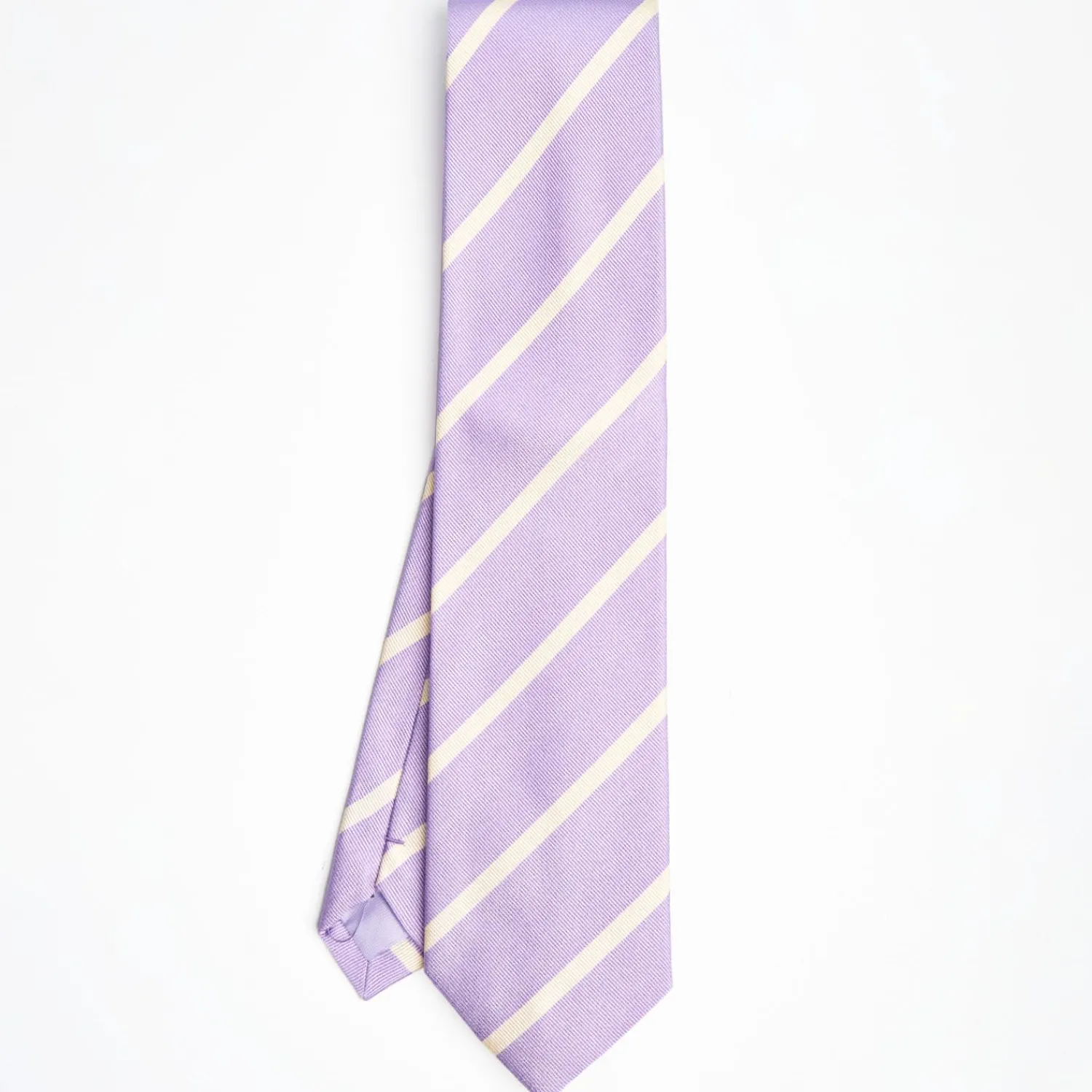 Lilac Sartorial Striped Silk Tie>E.Marinella Clearance