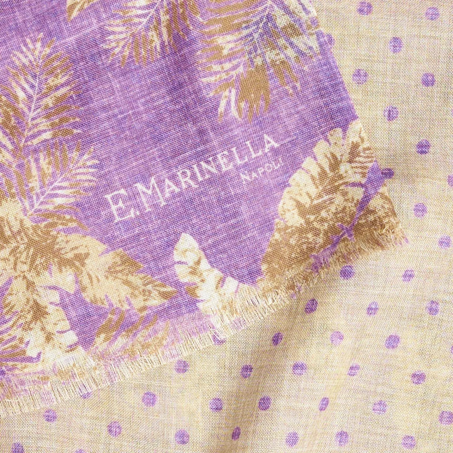 Liliac And Beige Wool And Silk Scarf>E.Marinella Cheap