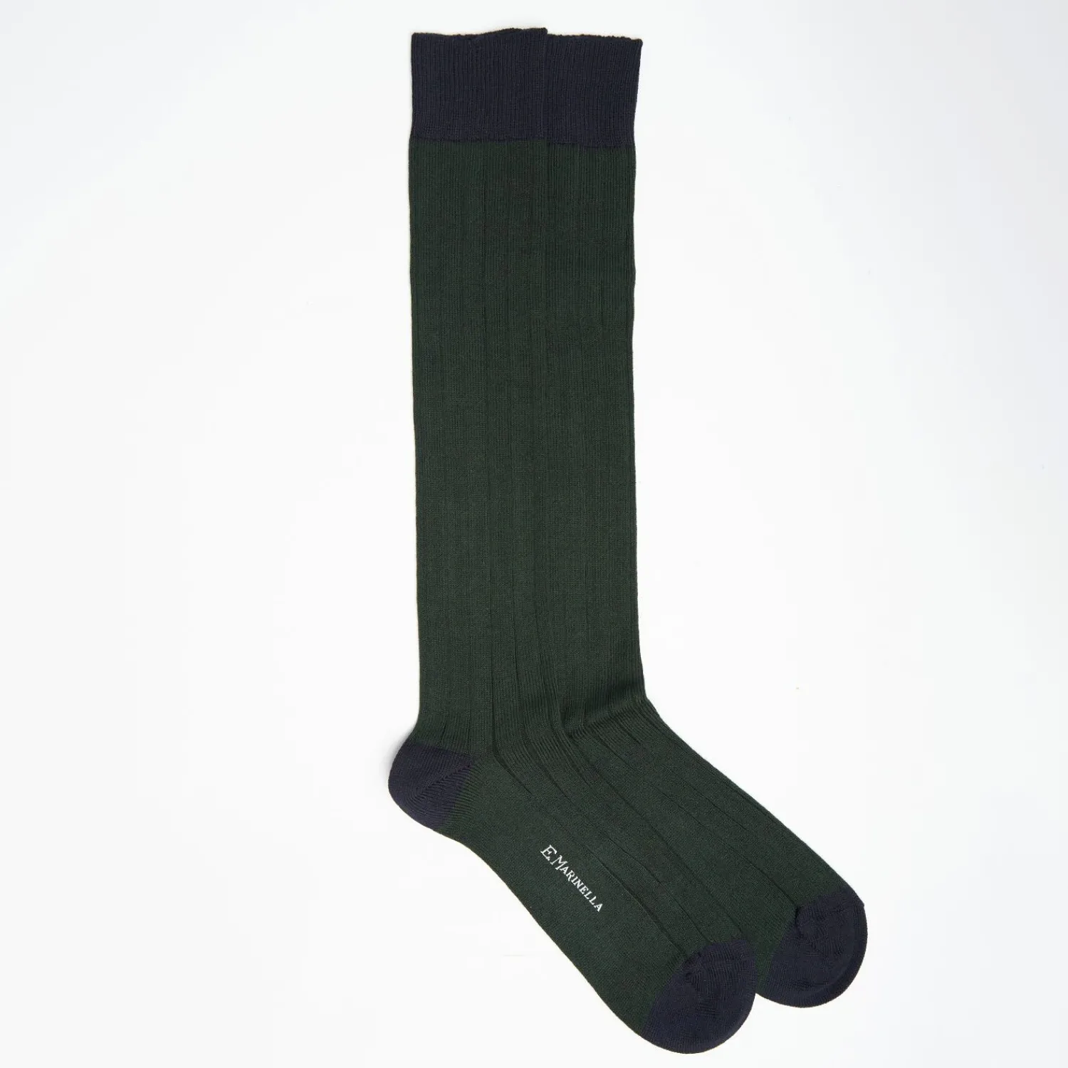 Long Bicolor Green And Blue Cotton Socks - Solid Color>E.Marinella Cheap