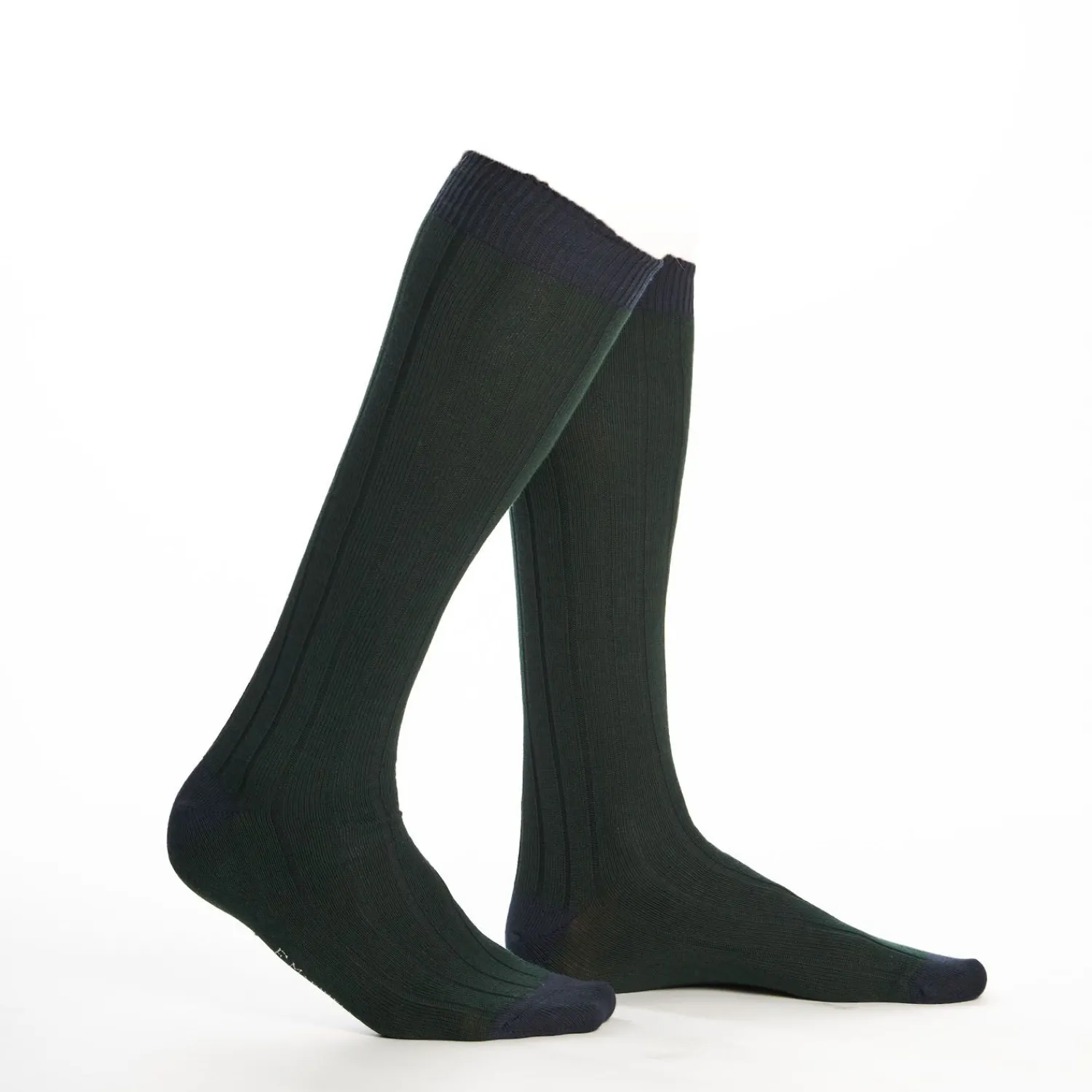 Long Bicolor Green And Blue Cotton Socks - Solid Color>E.Marinella Cheap