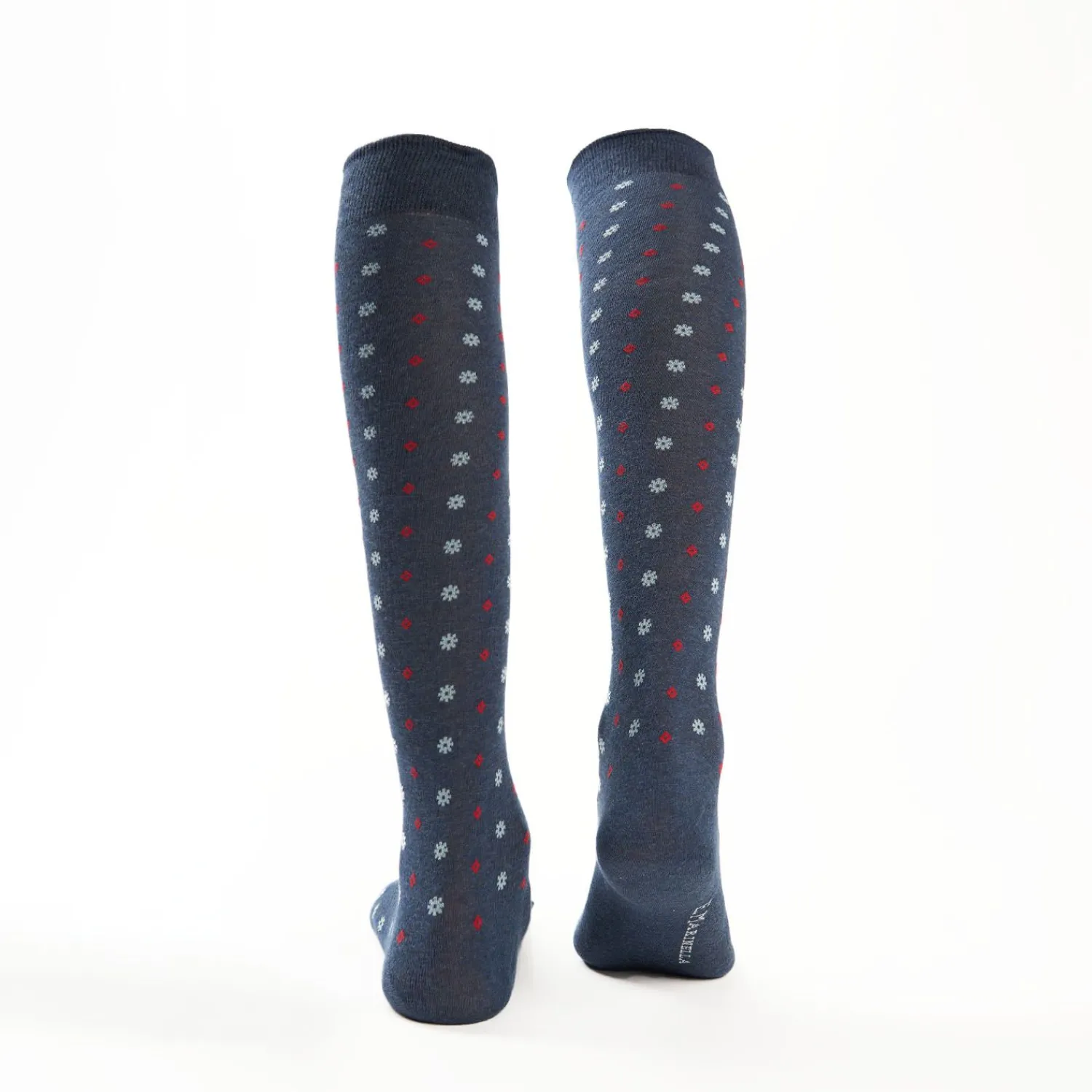Long Blue Cotton Socks - Small Flower Pattern>E.Marinella Flash Sale