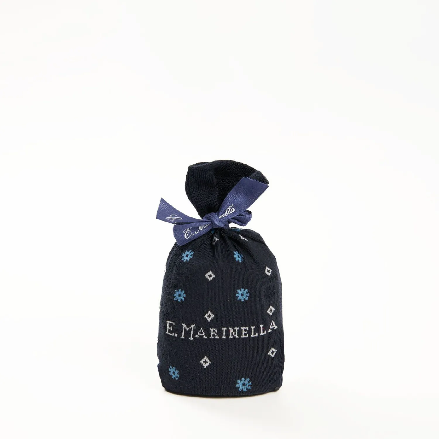 Long Blue Cotton Socks - Small Flower Pattern>E.Marinella Flash Sale