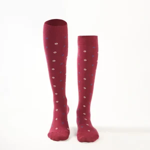Long Burgundy Cotton Socks - Small Flower Pattern>E.Marinella Cheap