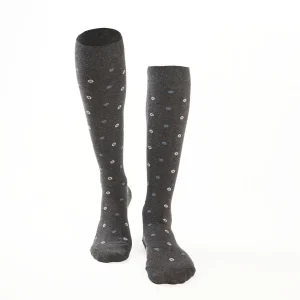 Long Grey Cotton Socks - Small Flower Pattern>E.Marinella Flash Sale