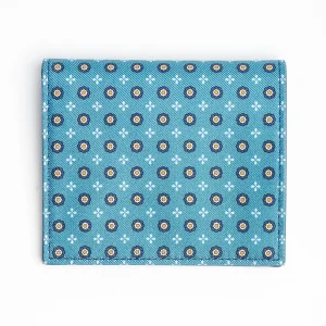 Mid Blue Small Wallet In Silk And Leather>E.Marinella New