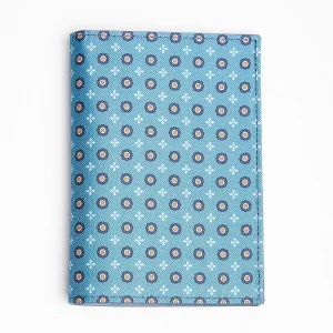 Mid Blue Vertical Wallet In Silk And Leather>E.Marinella Outlet