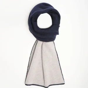 Midnight Blue And Beige Two-Tone Solid Cashmere Neck Warmer>E.Marinella Sale