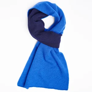 Midnight Blue And Blue Two-Tone Solid Cashmere Neck Warmer>E.Marinella Best Sale