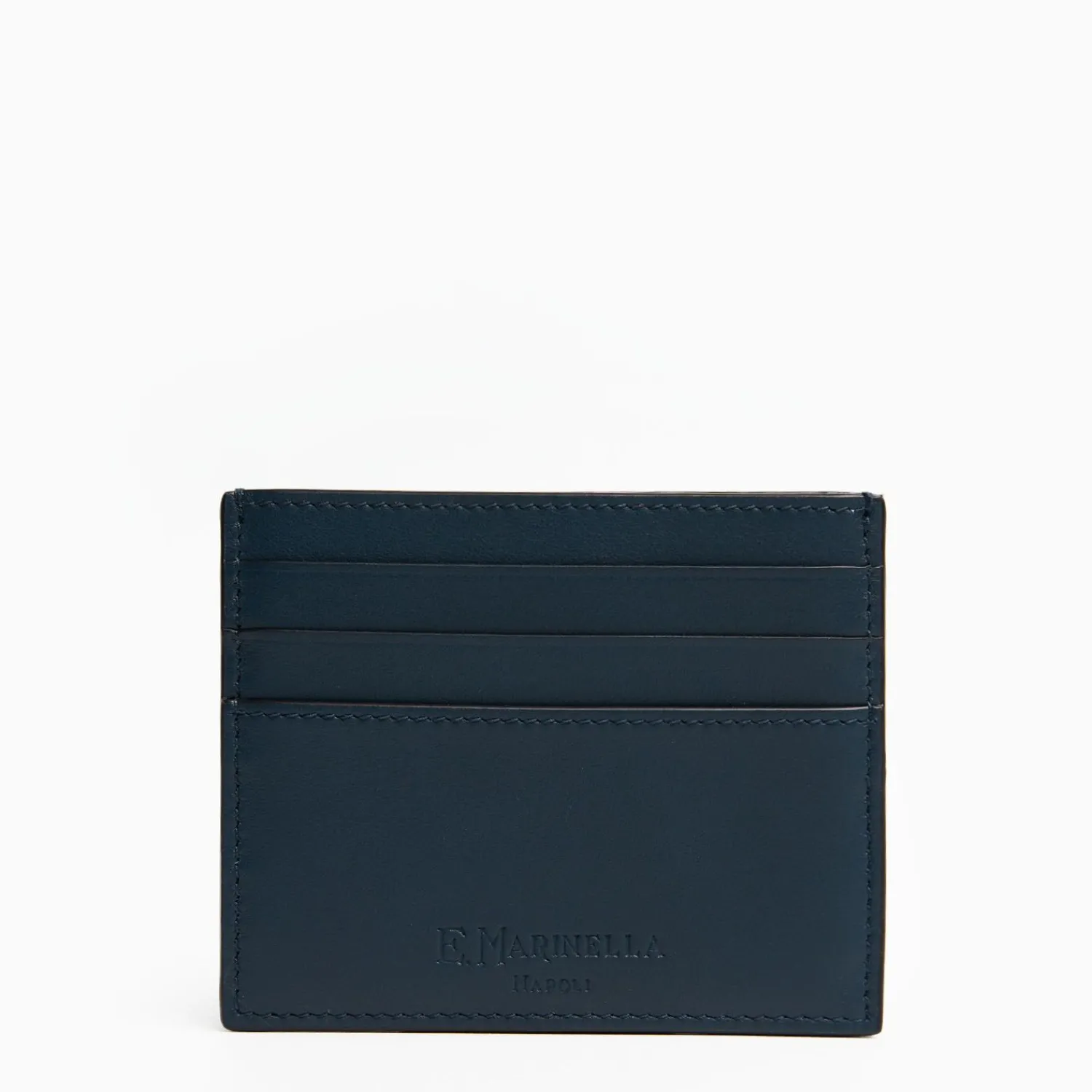 Midnight Blue Leather Credit Card Holder - 7 Compartments>E.Marinella Sale