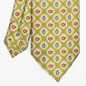 Olive Green Heritage Collection Silk Tie - Paisley Pattern>E.Marinella Outlet