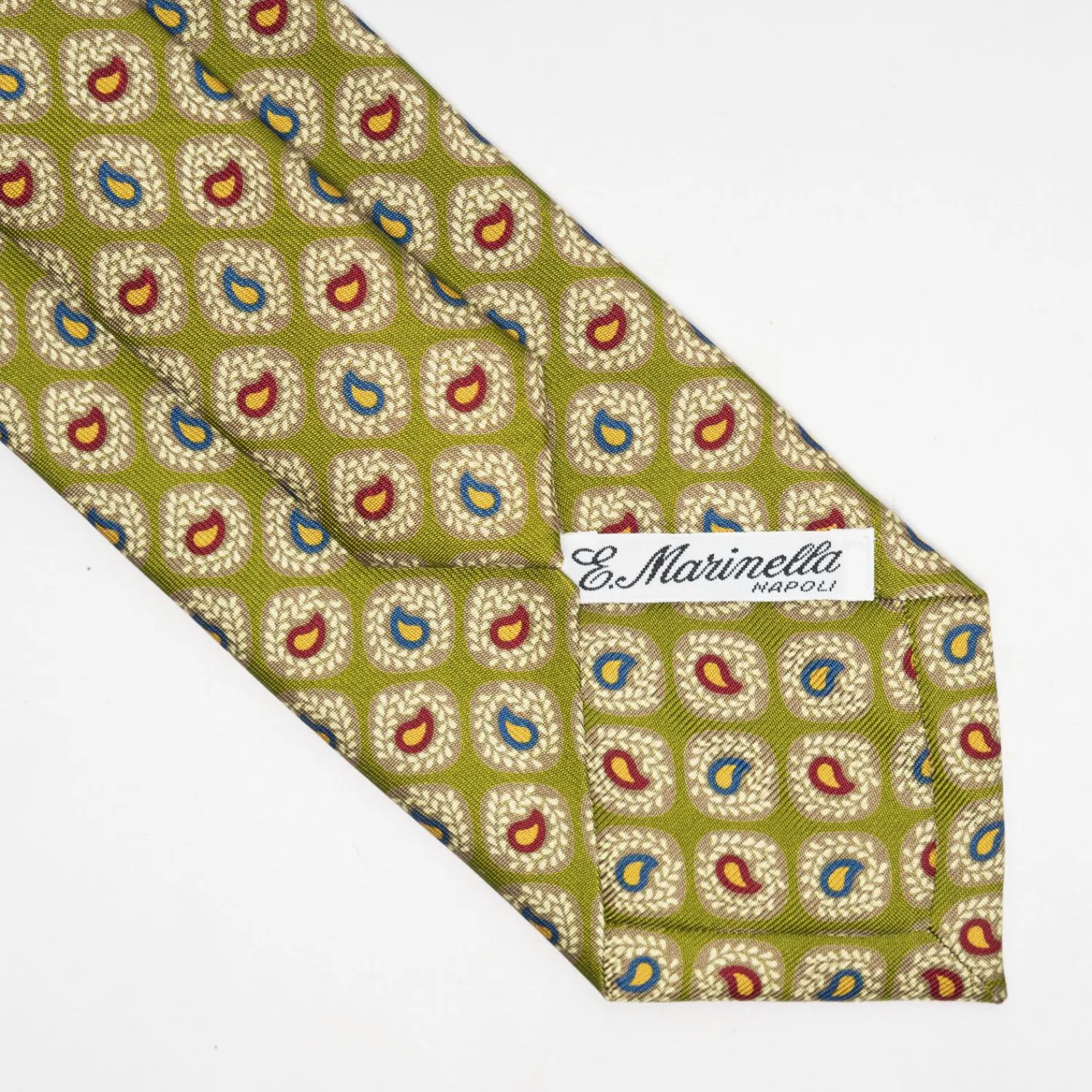 Olive Green Heritage Collection Silk Tie - Paisley Pattern>E.Marinella Outlet
