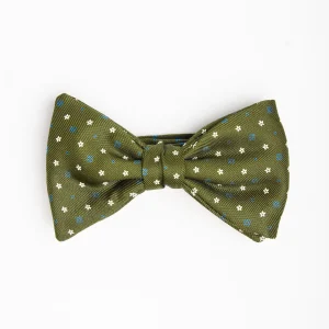 Olive Green Pre-Knotted Bowtie - Small Flower Pattern>E.Marinella Cheap