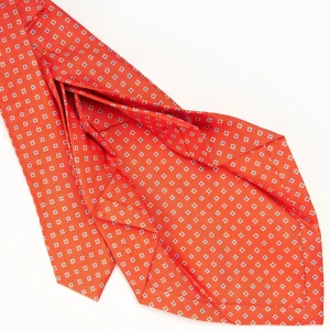 Orange 7 Fold Sartorial Silk Tie - Small Flower Pattern>E.Marinella Hot