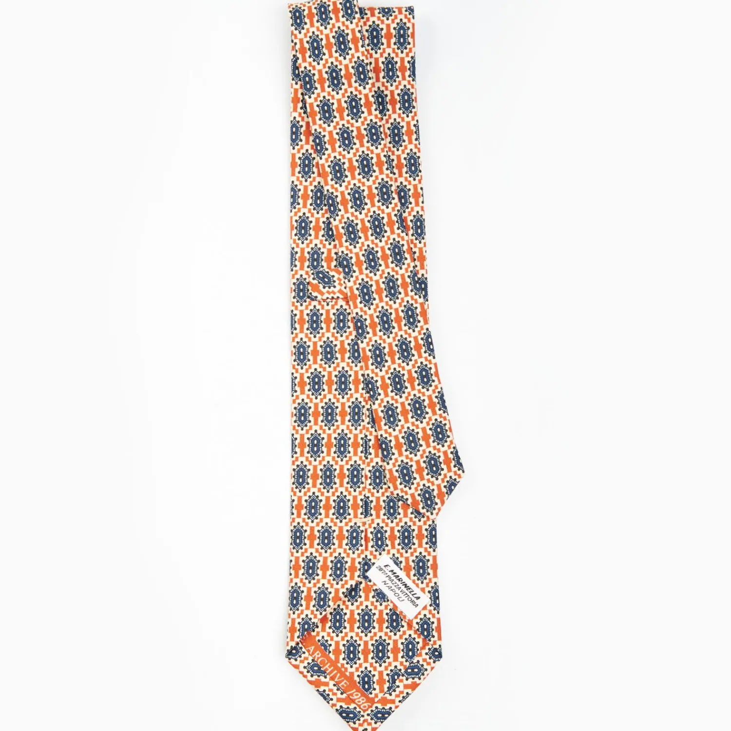 Orange Archivio Collection Silk Tie 1986-04>E.Marinella Fashion