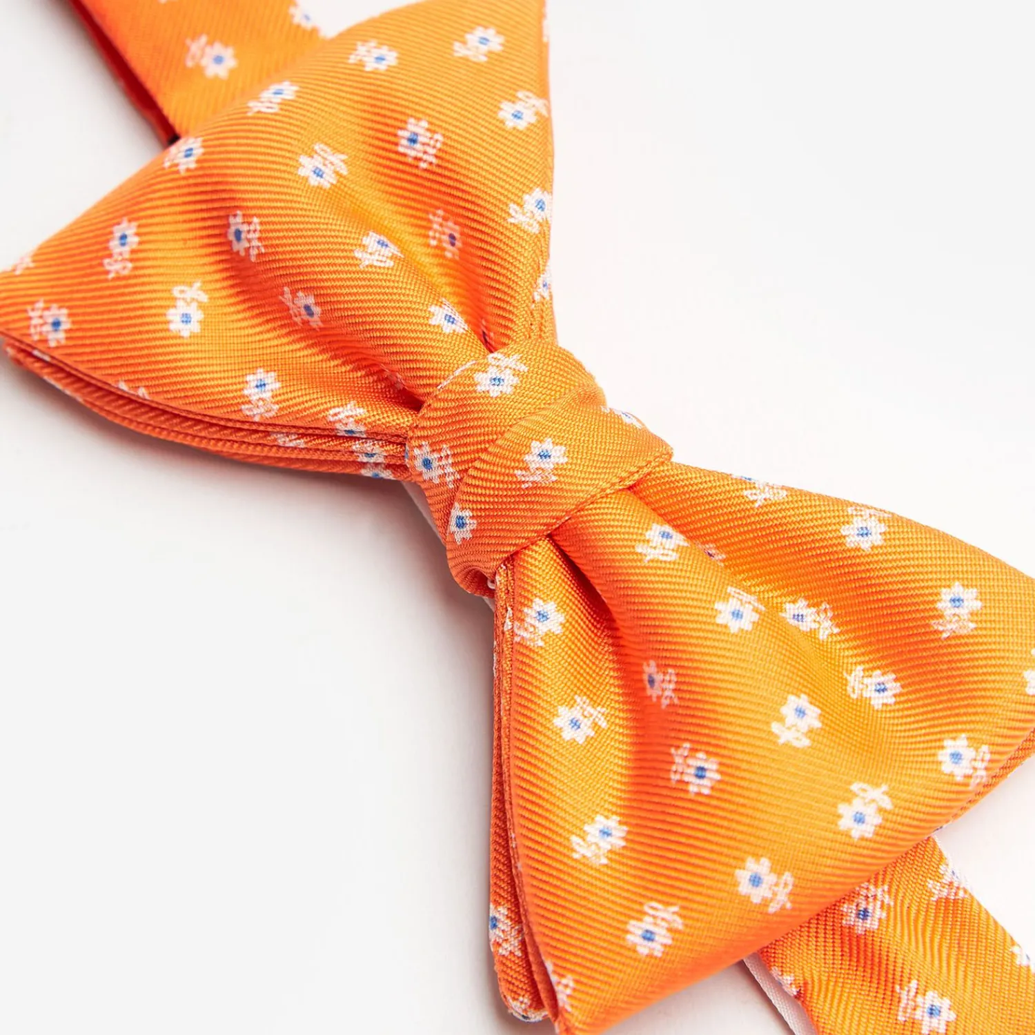Orange Pre-Knotted Bowtie - Small Flower Pattern>E.Marinella Fashion