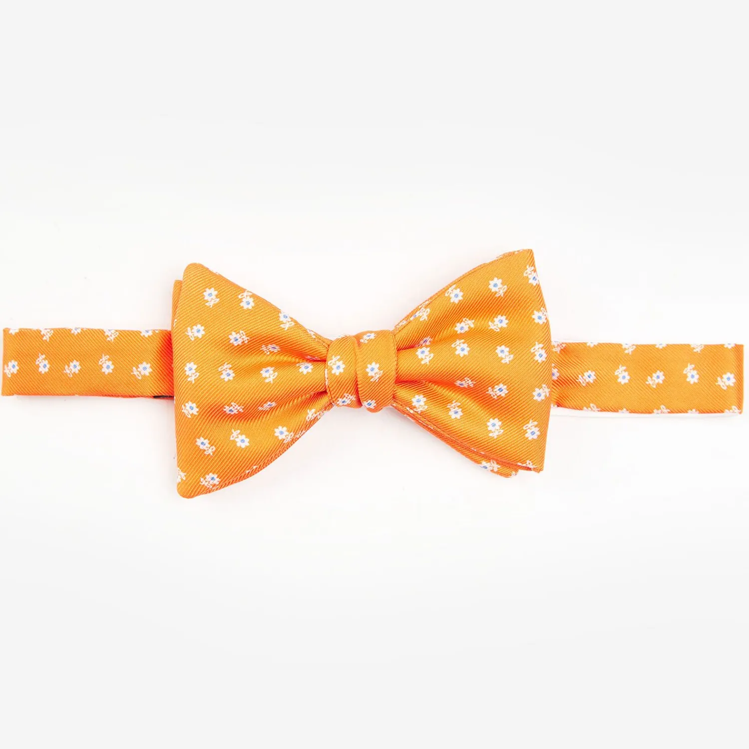 Orange Pre-Knotted Bowtie - Small Flower Pattern>E.Marinella Fashion