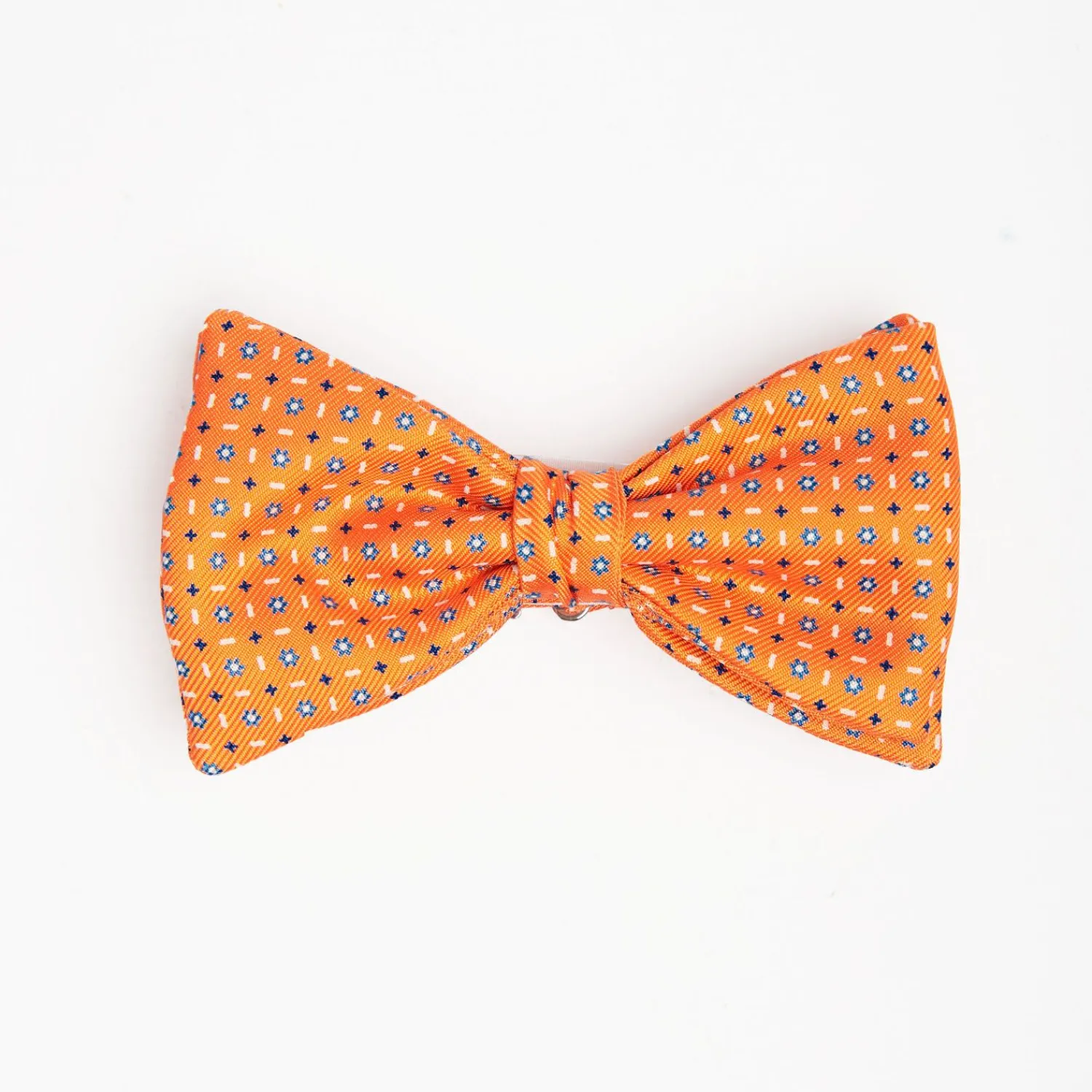 Orange Pre-Knotted Silk Bowtie - Small Flower Pattern>E.Marinella Clearance
