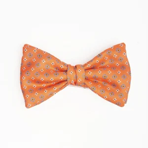 Orange Pre-Knotted Silk Bowtie - Small Flower Pattern>E.Marinella Sale