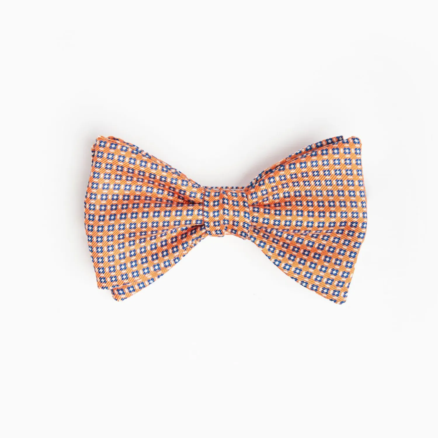 Orange Pre-Knotted Silk Bowtie Small Geometric Pattern>E.Marinella Hot