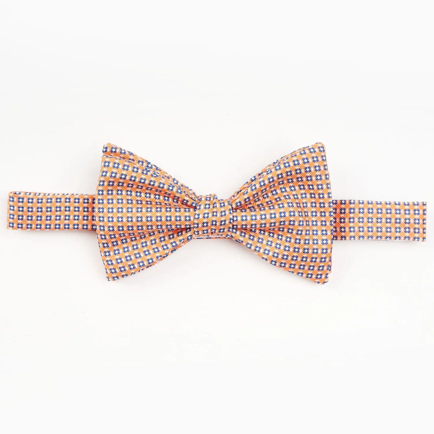 Orange Pre-Knotted Silk Bowtie Small Geometric Pattern>E.Marinella Hot