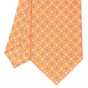 Orange Sartorial Classic Silk Tie - Small Flower Designs>E.Marinella Cheap